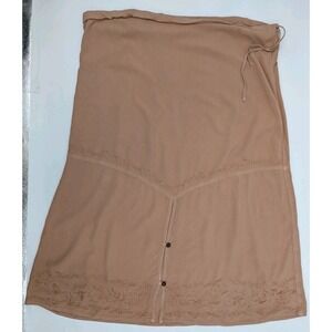 Vtg Soft Surroundings Embroidered Maxi Skirt Beige Size XL Boho Western Coquette